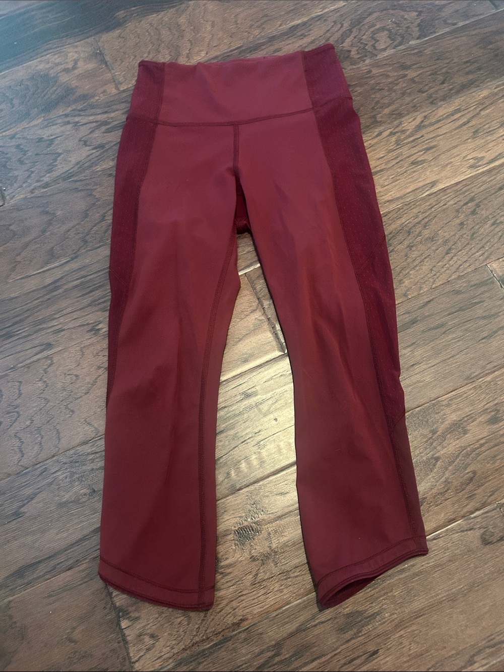 Lululemon Burgundy High-Waist Cropped Active Leggings